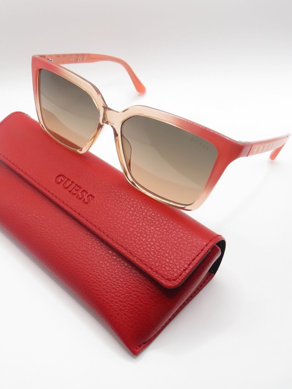 Guess New GU00099/S 74B Pink-Transparent Pink/Brown Gradient Sunglasses.